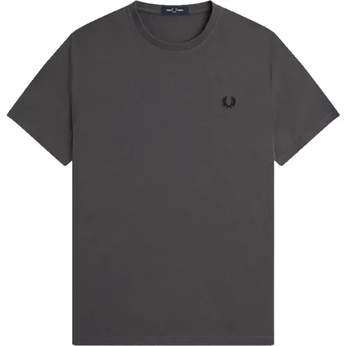 Back Graphic T-Shirt with Laurel Crown Print , male, Sizes: XL, M - Fred Perry - Modalova