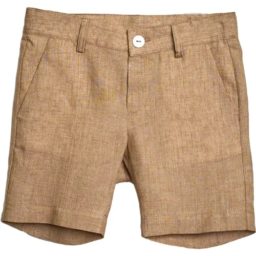 Braune Leinen Shorts mit Taschen - Little Bear - Modalova