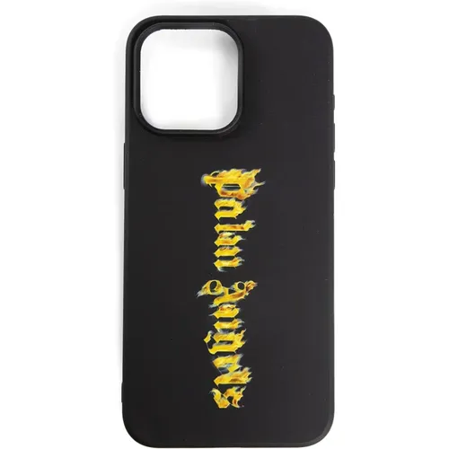 Gold Burning Logo iPhone Case , male, Sizes: ONE SIZE - Palm Angels - Modalova