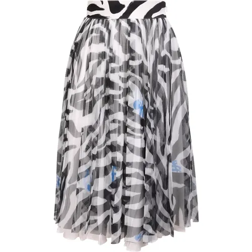 Off , Leopard Print Pleated Skirt , female, Sizes: 2XS - Off White - Modalova