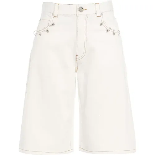 Weiße Shorts Ss24 Handwäsche , Damen, Größe: W27 - pinko - Modalova