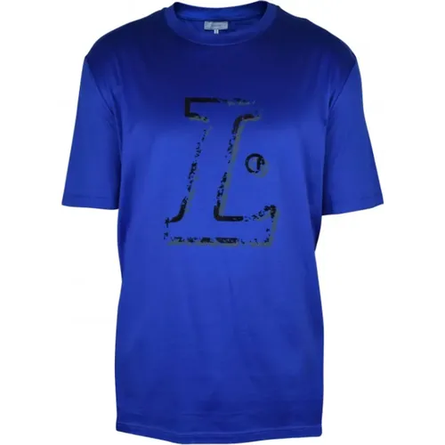 Elektrisch Blaues L Logo T-Shirt , Herren, Größe: L - Lanvin - Modalova