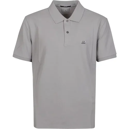 Grey Stretch Piquet Polo Shirt , male, Sizes: M, S, 2XL, L, XL, 3XL - C.P. Company - Modalova