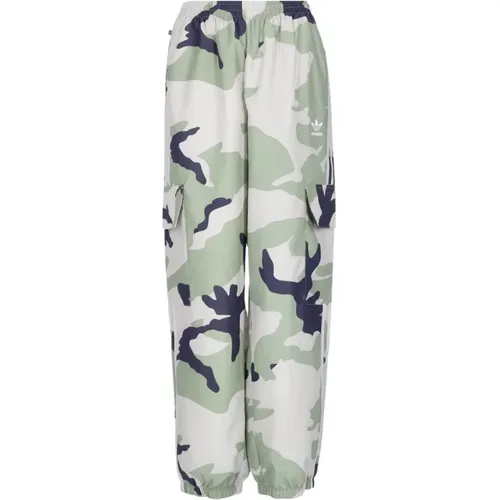 Camo Nylon Tracksuit Pants Orbit Grey , male, Sizes: L - Adidas - Modalova