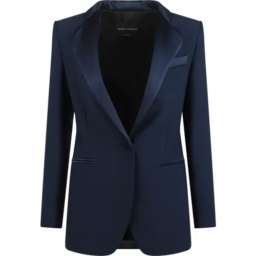 Classic Single-breasted Blazer , female, Sizes: M, XS, S, L - Hebe Studio - Modalova