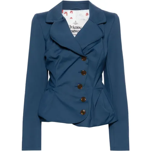 Asymmetric Jacket Gathered Detailing , female, Sizes: M - Vivienne Westwood - Modalova