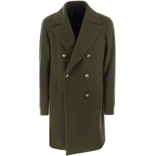 Grüner Zweireihiger Mantel , Herren, Größe: 2XL - Tagliatore - Modalova