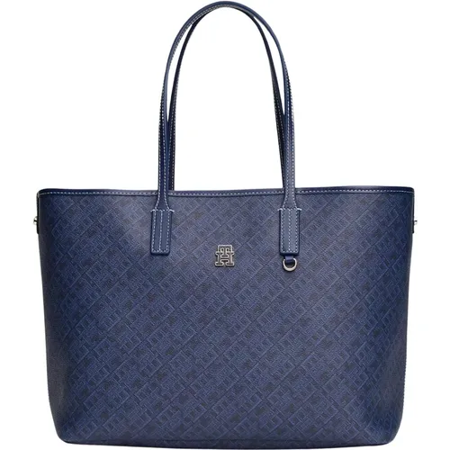 Leder Tote Tasche für Frauen , Damen, Größe: ONE Size - Tommy Hilfiger - Modalova