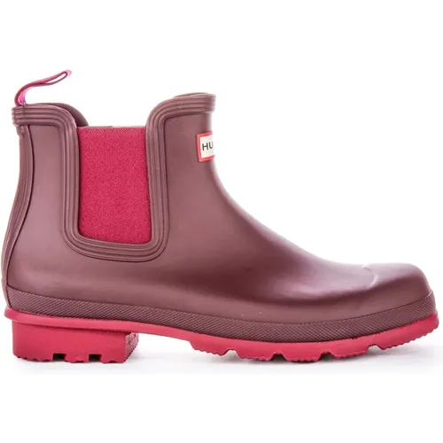 Burgundy Chelsea Boots Men , male, Sizes: 9 UK, 11 UK, 13 UK - Hunter - Modalova