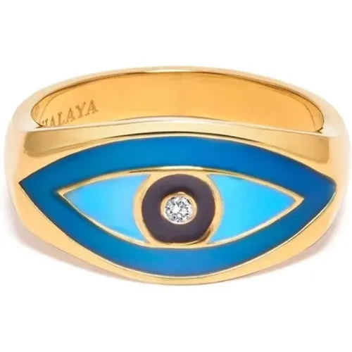 Böser Augen Goldring , Damen, Größe: 50 MM - Nialaya - Modalova