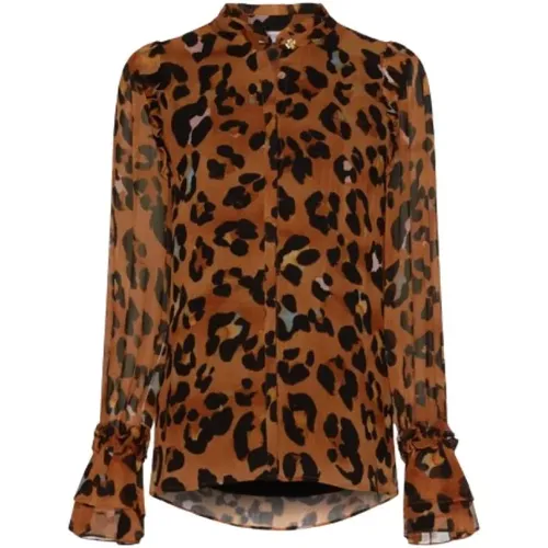 Leopard Print Carmen Blouse Shirt , female, Sizes: M, S - Fabienne Chapot - Modalova