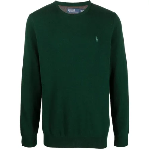 Grüne Sweaters LS CN Pp-Long Sleeve-Pullover , Herren, Größe: M - Polo Ralph Lauren - Modalova