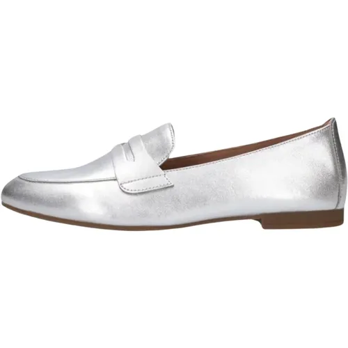 Eleganter Silberner Loafer Cut Out , Damen, Größe: 40 EU - Gabor - Modalova