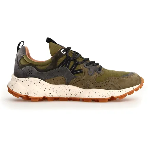 Militär Graue Wildleder Sneakers , Herren, Größe: 42 EU - Flower Mountain - Modalova