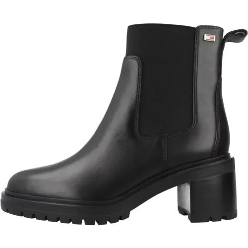 Leder Chelsea Boots mit mittlerem Absatz , Damen, Größe: 38 EU - Tommy Hilfiger - Modalova