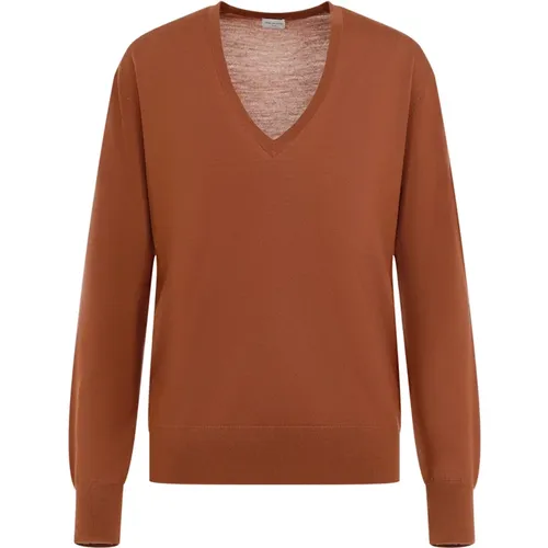 Luxuriöser Brauner Merinowollpullover , Damen, Größe: M - Dries Van Noten - Modalova