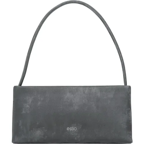 Damen Leder Schultertasche mit Marmor-Druck Er00115802 - Estro - Modalova