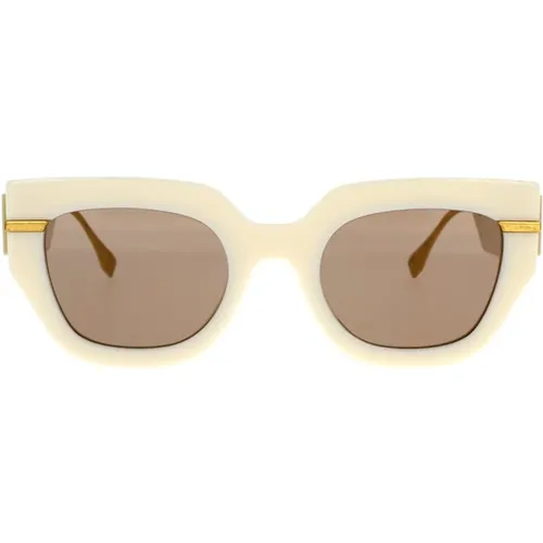 Glamouröse geometrische Sonnenbrille mit braunen organischen Gläsern,Damen Cateye Sonnenbrille mit Braunen Gläsern - Fendi - Modalova