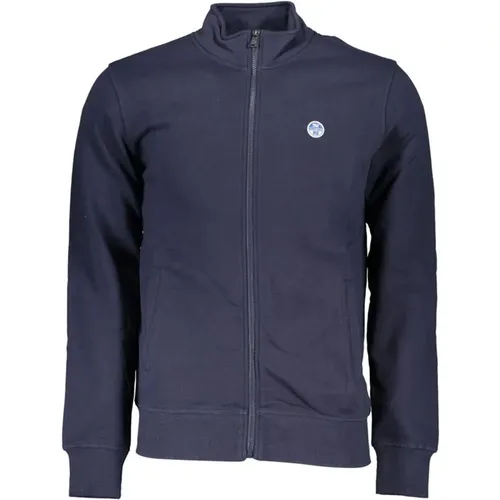 Blaue Eco Zip-Up Sweatshirt Iconic Logo , Herren, Größe: S - North Sails - Modalova