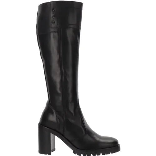 Leather Womens Boots with Zipper Closure , female, Sizes: 6 UK - Nerogiardini - Modalova