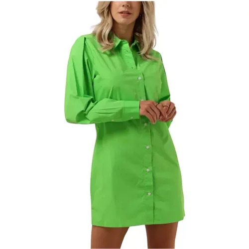 Kurzes Popeline-Hemd Kleid Grün , Damen, Größe: M - Tommy Hilfiger - Modalova