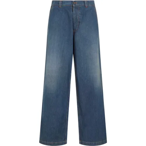 Blaue Wide-Leg Jeans , Herren, Größe: W33 - Maison Margiela - Modalova