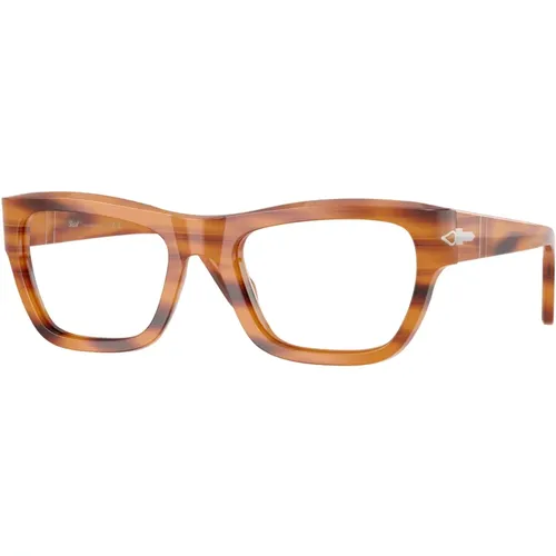 Stilvolle Brille in Braun , unisex, Größe: 53 MM - Persol - Modalova