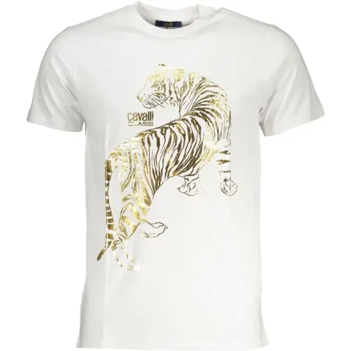 Druck Logo Rundhals T-Shirt - Cavalli Class - Modalova