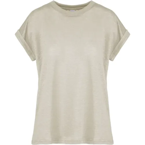Short, Turn-Up Sleeved Crew Neck T-Shirt , female, Sizes: XS, XL, S, L, M - BomBoogie - Modalova