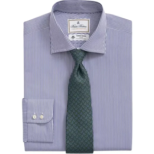 Gestreiftes Regular Fit Thomas Mason Hemd mit englischem Button-Down-Kragen , Herren, Größe: 2XL - Brooks Brothers - Modalova