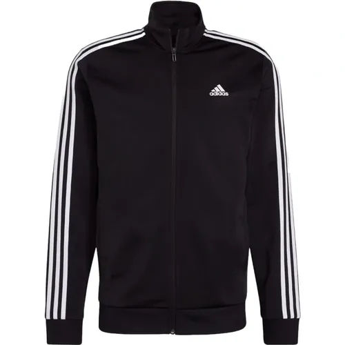 Schwarzer Trainings-Zip-Sweatshirt , Herren, Größe: S - Adidas - Modalova