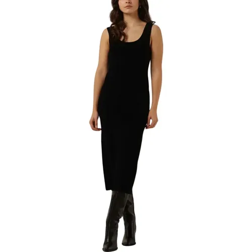 Schwarzes Midi-Kleid Severe , Damen, Größe: L - drykorn - Modalova