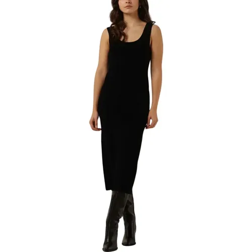 Schwarzes Midi-Kleid Severe , Damen, Größe: S - drykorn - Modalova