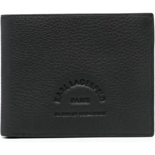 Leather Bi-Fold Wallet with Debossed Logo , male, Sizes: ONE SIZE - Karl Lagerfeld - Modalova
