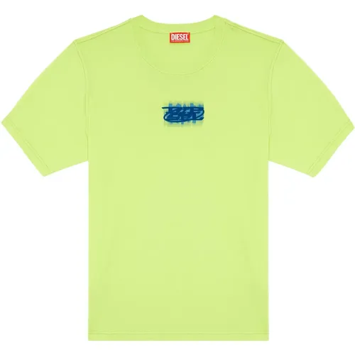 T-Shirt mit aufgeflocktem Logo aus Biobaumwolle , Herren, Größe: 2XL - Diesel - Modalova
