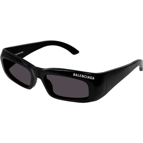 Schwarzer Rahmen Graue Linse Sonnenbrille , Damen, Größe: 57 MM - Balenciaga - Modalova