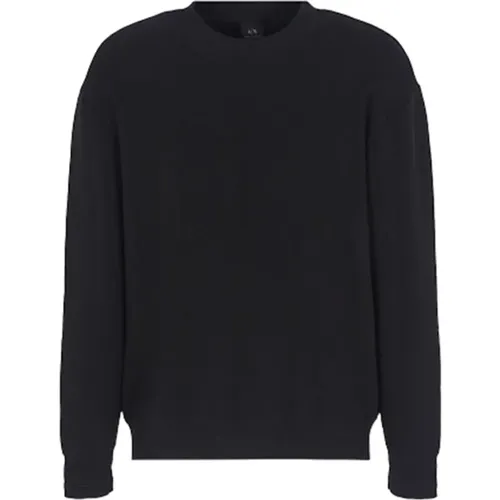 Herren Schwarzer Sweatshirt Aw24 Casual Stil , Herren, Größe: M - Armani Exchange - Modalova