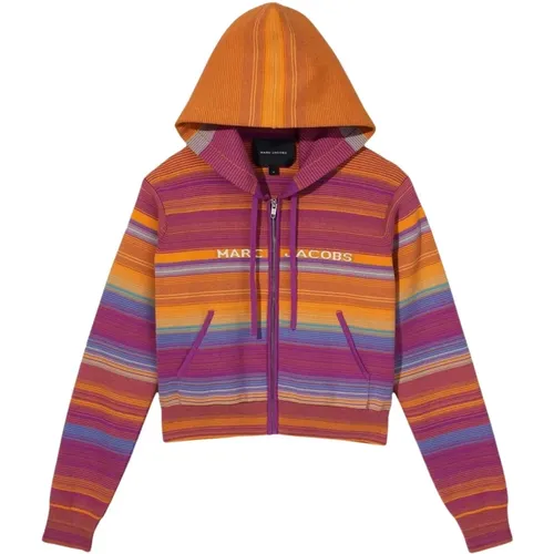 Striped Zip-Up Sweatshirt , female, Sizes: S, XL, XS, L - Marc Jacobs - Modalova