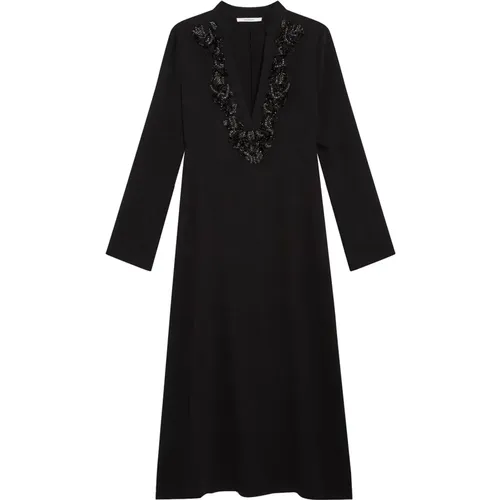 Elegantes Schwarzes Kleid , Damen, Größe: S - MALIPARMI - Modalova