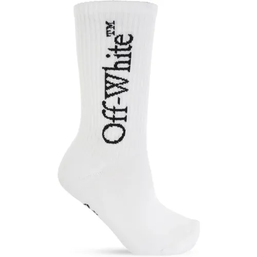 Off , Socken mit Logo , Damen, Größe: M - Off White - Modalova