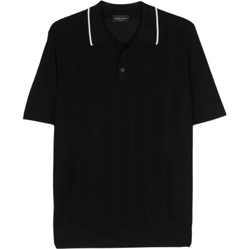 Schwarze T-Shirts und Polos , Herren, Größe: L - Roberto Collina - Modalova