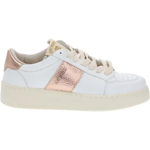 Leather Women's Tennis Sneakers /Bronze , female, Sizes: 4 UK, 7 UK, 5 UK - Saint Sneakers - Modalova