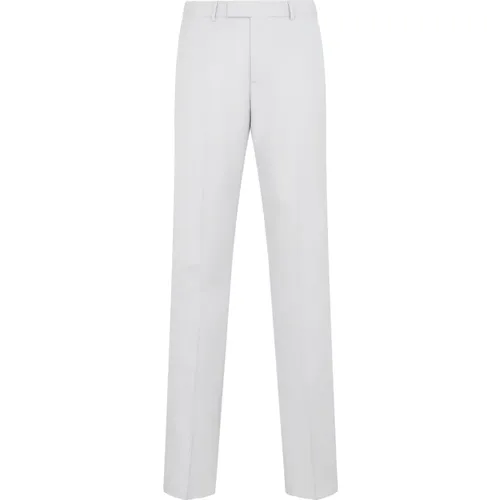 Grey Wool Pants Straight Hem , male, Sizes: L, M - Dior - Modalova