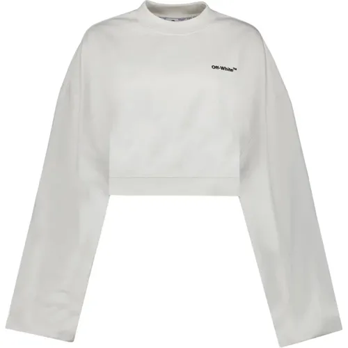 Kurzarm Crop Sweatshirt Off White - Off White - Modalova