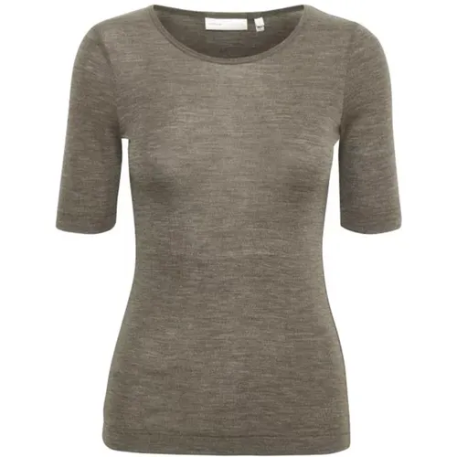 Stilvolles Braun Melange T-Shirt , Damen, Größe: 2XL - InWear - Modalova