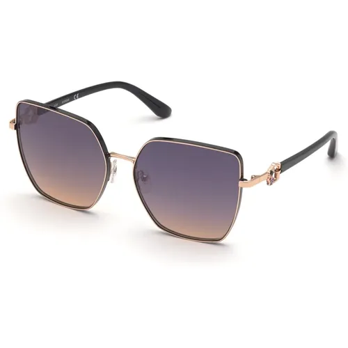 Goldene Gradienten Sonnenbrille , Damen, Größe: 61 MM - Guess - Modalova