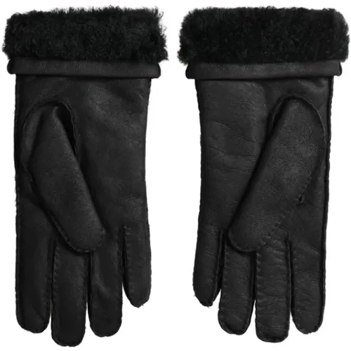 Elegant Leather Winter Gloves , female, Sizes: 8 IN, 9 IN, 8 1/2 IN, 10 IN - Dolce & Gabbana - Modalova