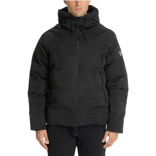 Abstrakte Daunenjacke mit Reißverschluss - Emporio Armani EA7 - Modalova