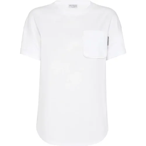 Cotton Crew-Neck T-Shirt , female, Sizes: M - BRUNELLO CUCINELLI - Modalova