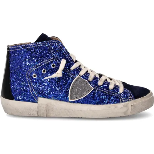 Glitter Tennis Sneakers Women , female, Sizes: 5 UK, 7 UK, 6 UK, 4 UK - Philippe Model - Modalova